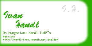 ivan handl business card